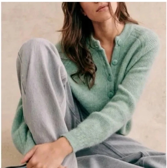 Sezane Othello Cardigan Green-Grey XS - Picture 2 of 11